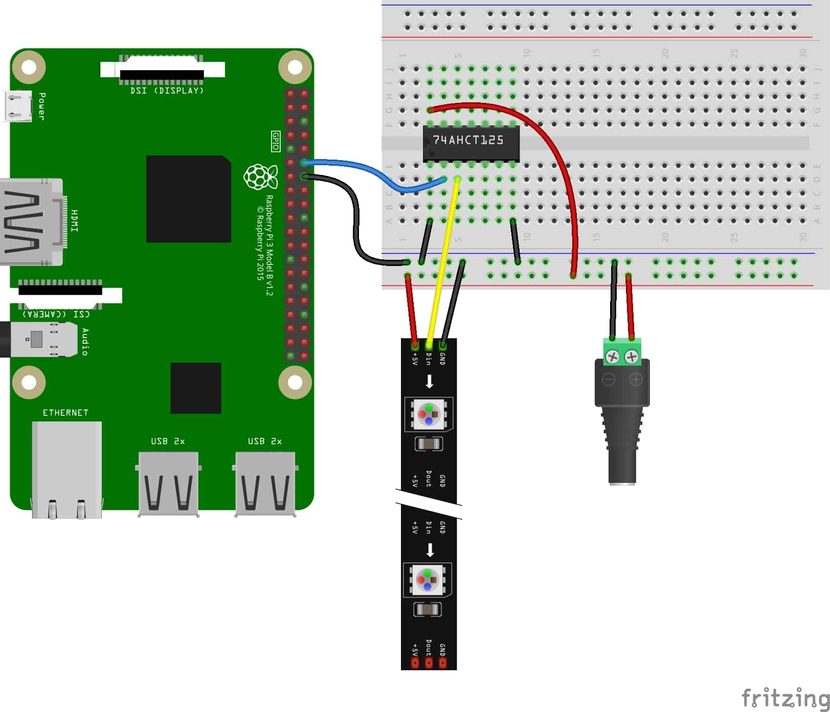 Capacitor usage for WS2812B LED strip : r/raspberrypipico