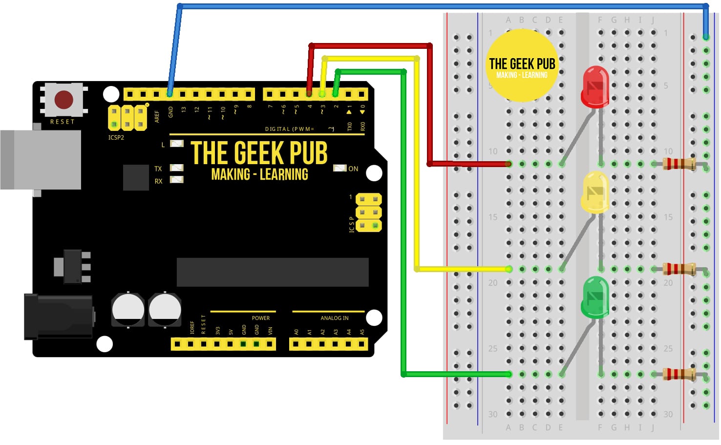 Arduino Traffic Light Project The Geek Pub 1927