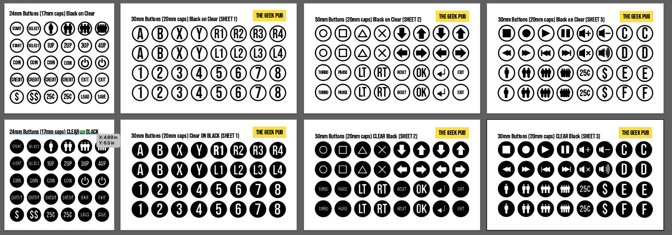 Arcade Button Labels - The Geek Pub